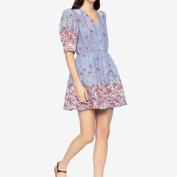 Whitney Print Puff Mini Dress